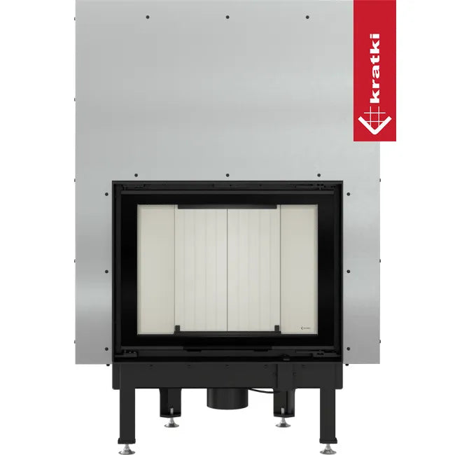 Kratki Nadia 10 kW inbouwhaard met modern ontwerp en zwart frame.