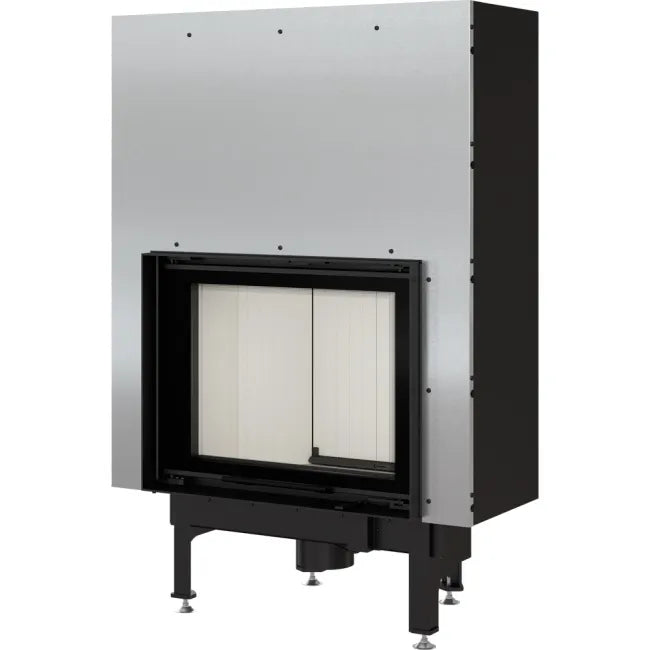 Kratki Nadia 10 kW inbouwhaard met glazen deur en metalen behuizing.