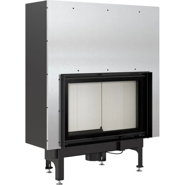 Kratki Nadia 12 kW inbouwhaard met glazen deur en metalen behuizing.