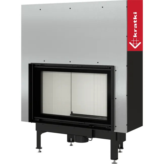 Kratki Nadia 12 kW inbouwhaard met glazen deur en metalen behuizing.