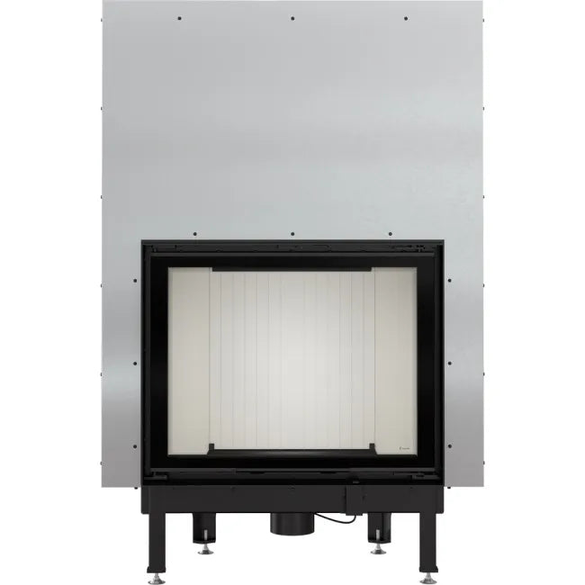 Kratki Nadia 13 kW inbouwhaard met zwart frame en glazen deur.