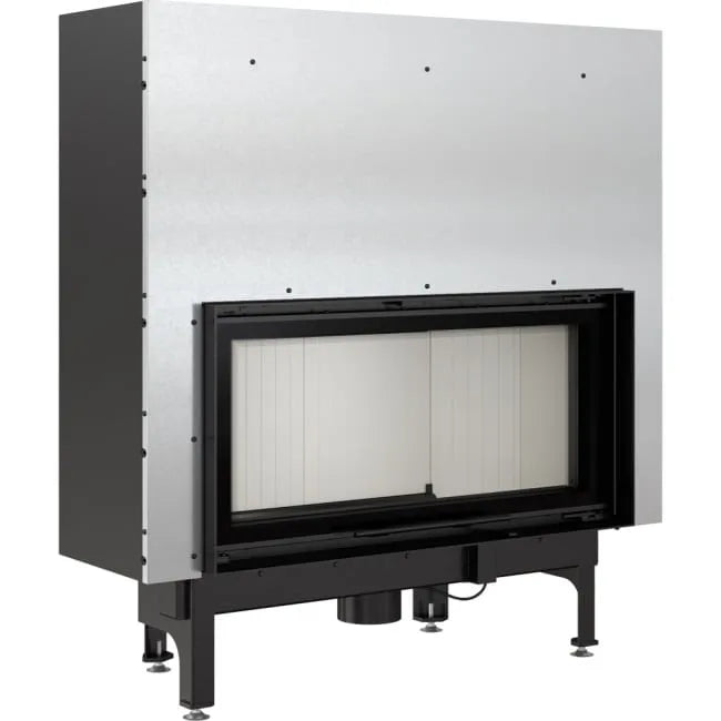 Kratki Nadia 14 kW inbouwhaard met glazen deur en metalen behuizing.