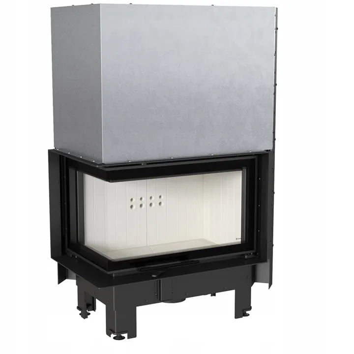 Kratki MBM Links inbouwhaard met glazen hoek en moderne uitstraling.