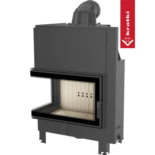 Kratki MBO Links inbouwhaard met hoekglas en zwart metalen afwerking.