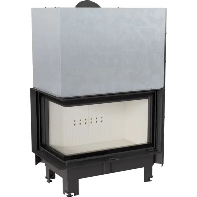 Kratki MBO Links inbouwhaard met glazen deur en metalen behuizing.