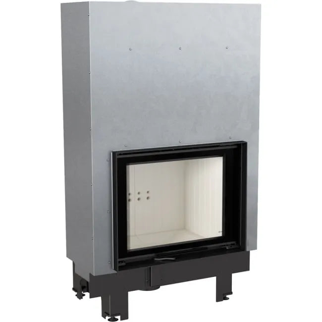 Kratki MBZ inbouwhaard met glazen deur en metalen behuizing.