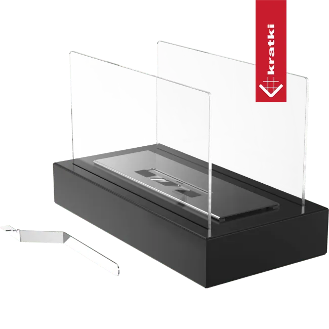 Kratki Galina TÜV tafelhaard met glazen panelen en metalen gereedschap.