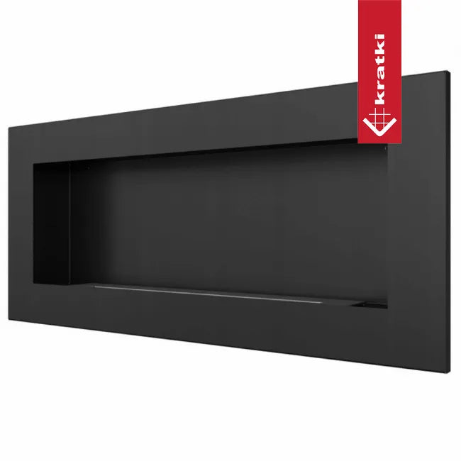 Zwarte, rechthoekige Kratki Delta2 Slim wandhaard met een strak en modern ontwerp.