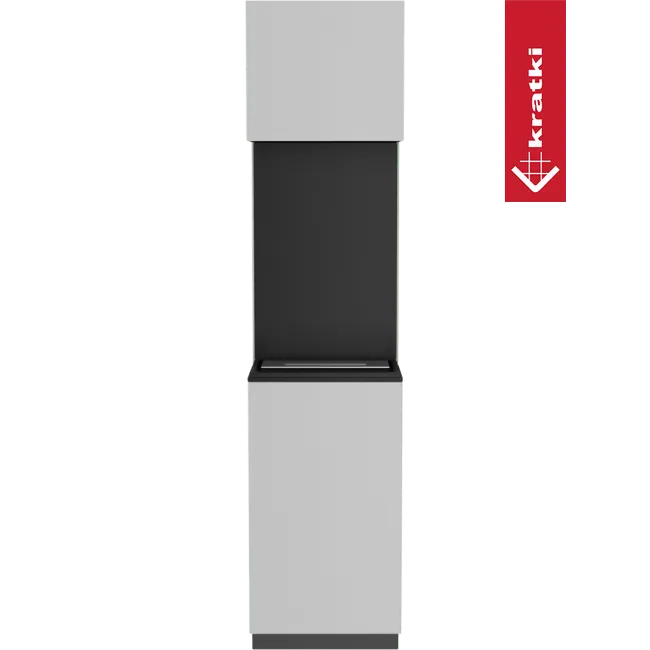 Kratki Sierra moderne, rechthoekige haard met zwart en wit design.