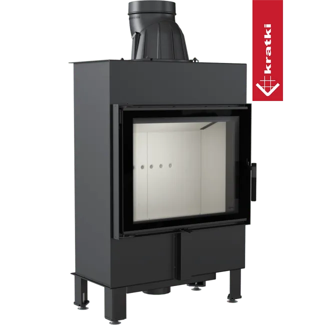 Kratki Lucy 12 kW Slim houtkachel met strak, modern ontwerp en grote glazen deur.