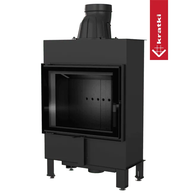 Kratki Lucy 12 kW Slim houtkachel met strak, modern ontwerp en glazen deur.