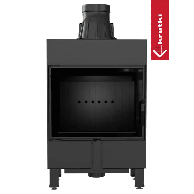 Kratki Lucy 12 kW Slim houtkachel met strak, modern ontwerp en groot glazen venster.