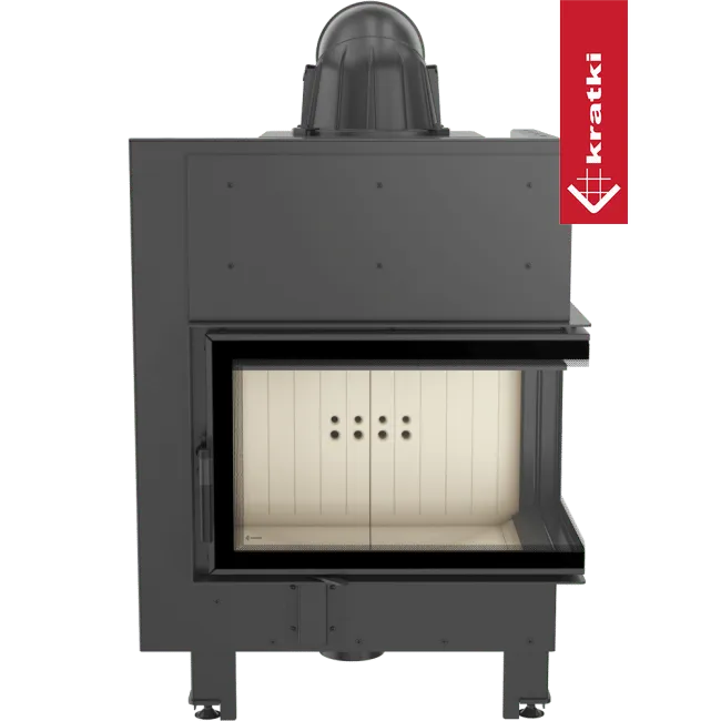 Kratki MBM Rechts inbouwhaard met glazen deur en zwart metalen frame.