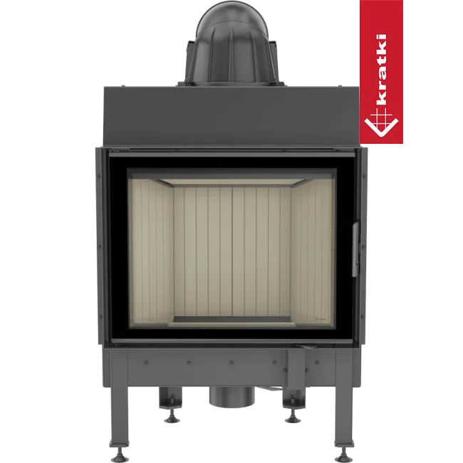 Kratki Nadia 10 kW houtkachel met glazen deur en moderne, strakke afwerking.