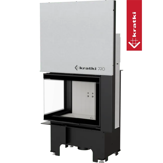 Kratki VNL 610/430 inbouwhaard met glazen deur en wit interieur.
