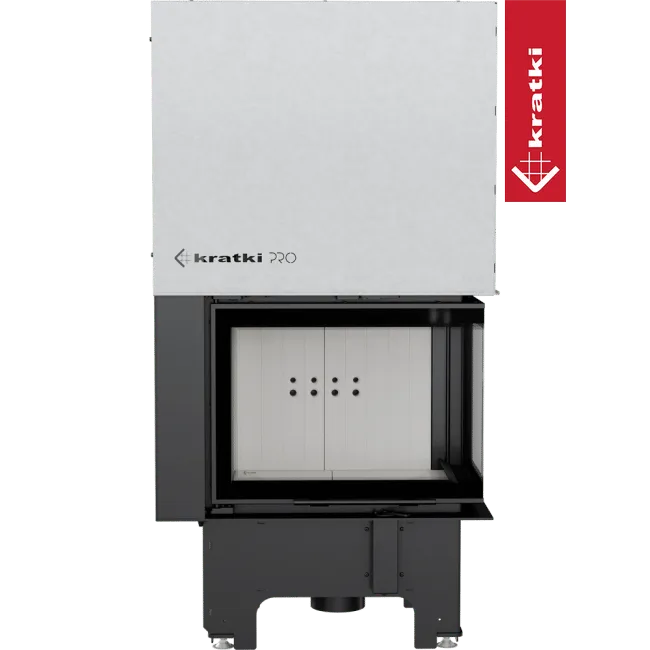 Kratki VNP 610/430 inbouwhaard met zwart frame en witte binnenkant.