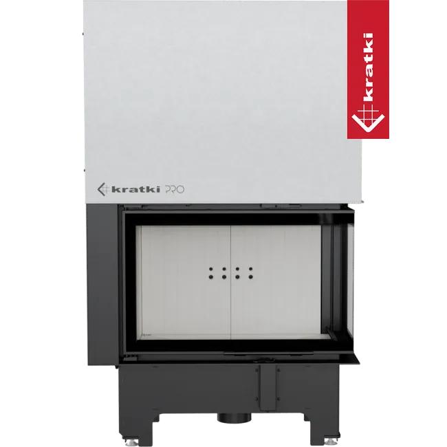 Kratki VNP 810/410 moderne inbouwhaard met zwart frame en witte binnenkant.