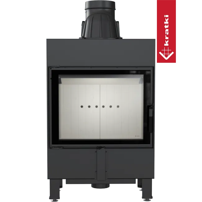 Kratki Lucy 12 kW Slim houtkachel met strak, modern ontwerp en groot glazen venster.