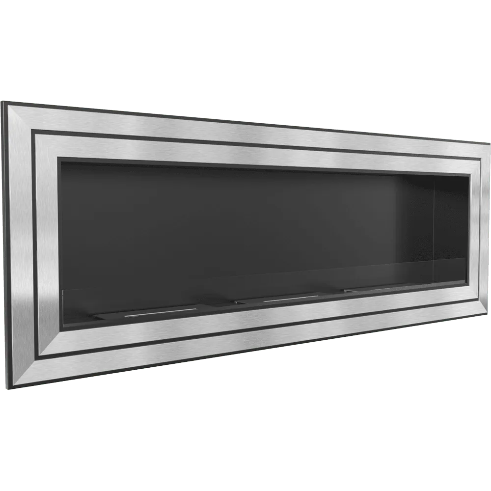 Kratki Juliet TÜV, moderne inbouwhaard met roestvrijstalen frame en strakke, rechthoekige vorm.