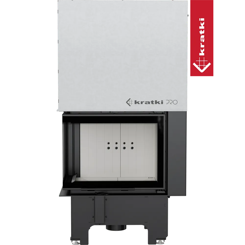 Kratki VNL 610/430 moderne inbouwhaard met zwart frame en witte binnenkant.