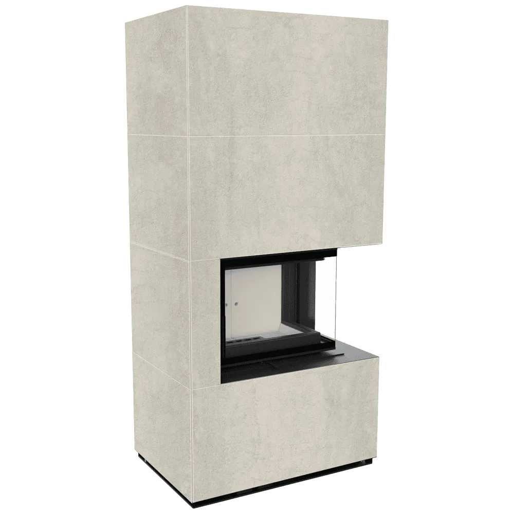 Kratki Floki S 8 kW Rechts, moderne hoekhaard met glazen zijpaneel en strakke afwerking.