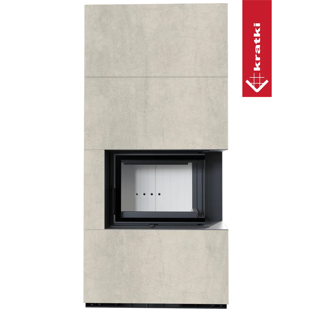 Kratki Floki S 8 kW Rechts, moderne hoekhaard met strakke, minimalistische afwerking in betonlook.