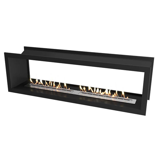 Icon Fires Double Sided Slimline Firebox 2000 met twee branders en vlammen