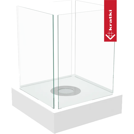Kratki Tango4 TÜV glasbranders met glazen zijpanelen en witte basis