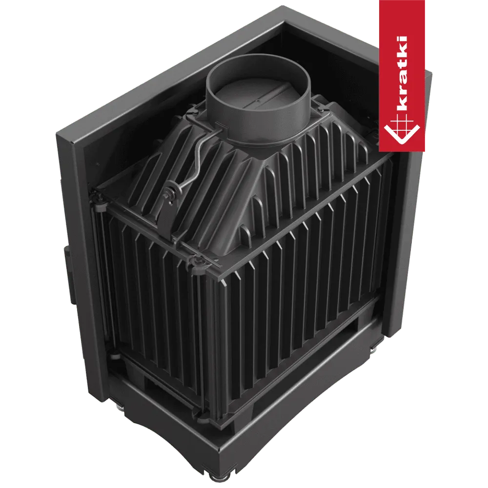 Kratki Maja Links houtkachel met robuust ontwerp en efficiënte warmteafgifte.
