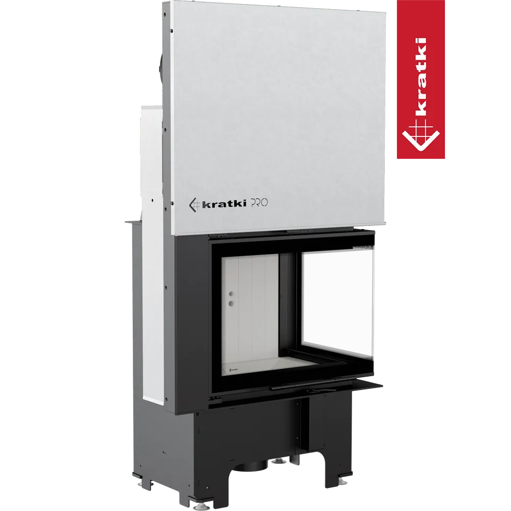 Kratki VNP 610/430 moderne inbouwhaard met glazen deur en strak design.