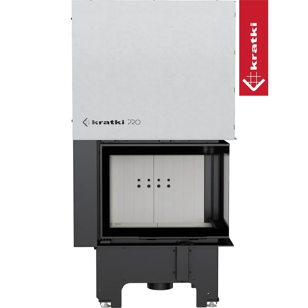 Kratki VNP 610/430 inbouwhaard met zwart frame en witte binnenkant.