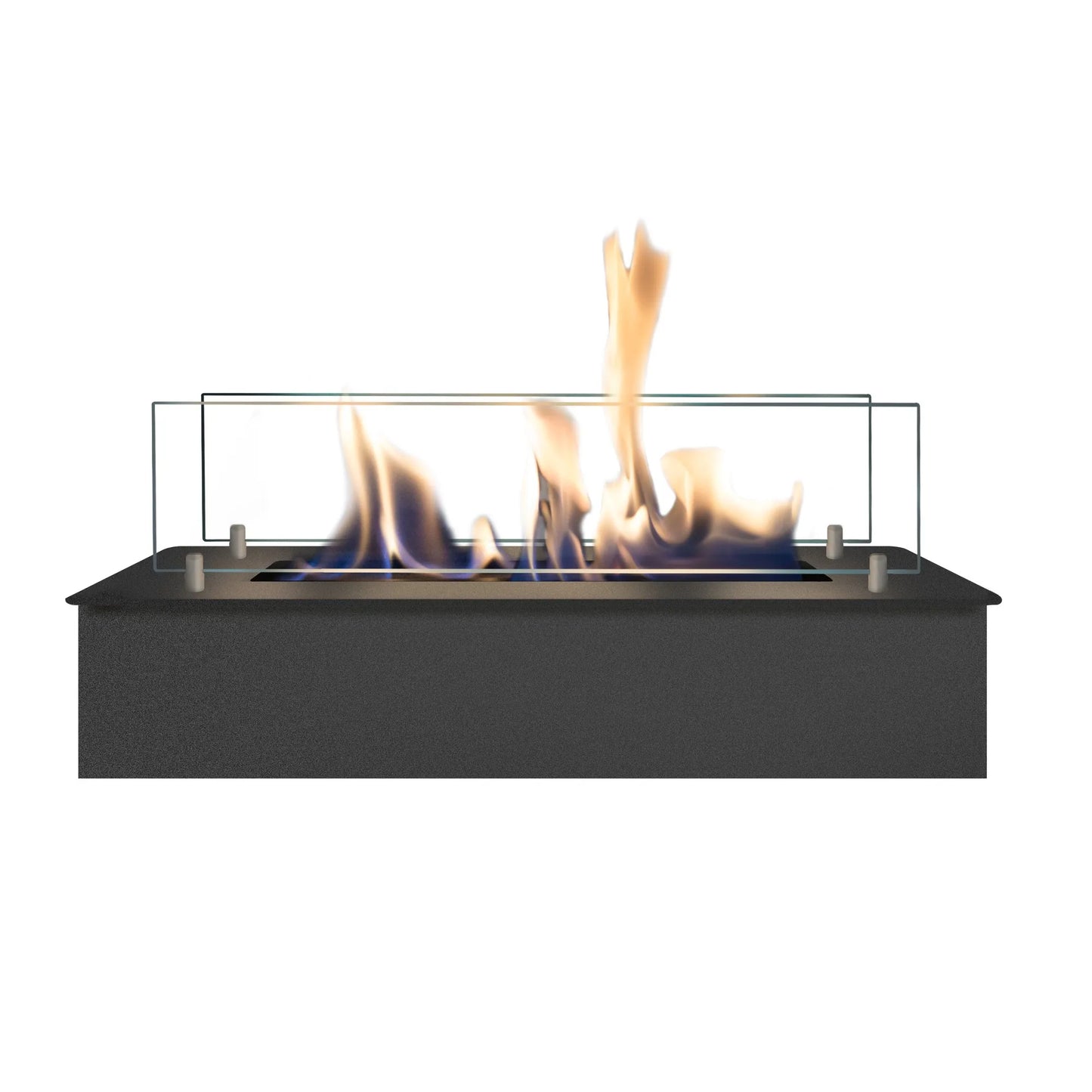 Xaralyn Shigo designhaard met glazen scherm en zichtbare vlammen.
