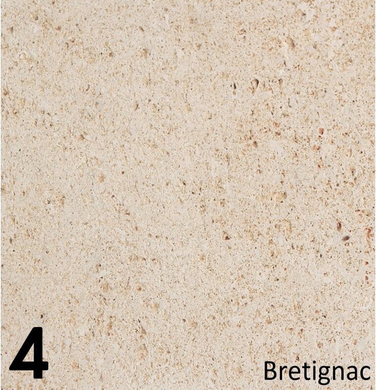 Schouw Stein variant t.b.v. vrijstaande kachel, beige textuur met subtiele bruine vlekjes, nummer 4.