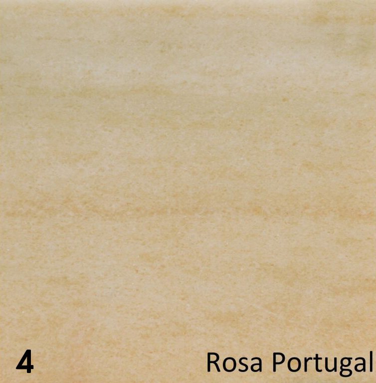Schouw Stein variant t.b.v. vrijstaande kachel, kleur Rosa Portugal, met nummer 4 linksonder.