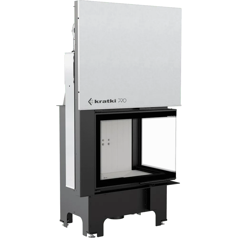 Kratki VNP 700/480 inbouwhaard met glazen deur en strak, modern ontwerp.