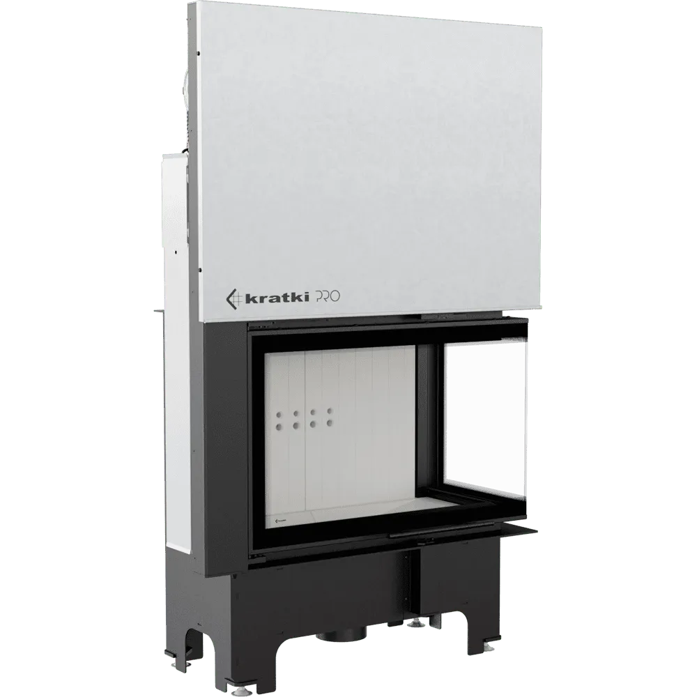 Kratki VNP 810/410 inbouwhaard met glazen deur en witte binnenkant.