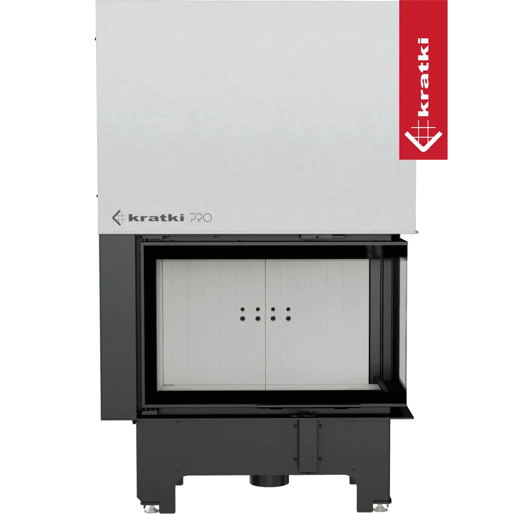 Kratki VNP 810/410 inbouwhaard met zwart frame en witte binnenkant.