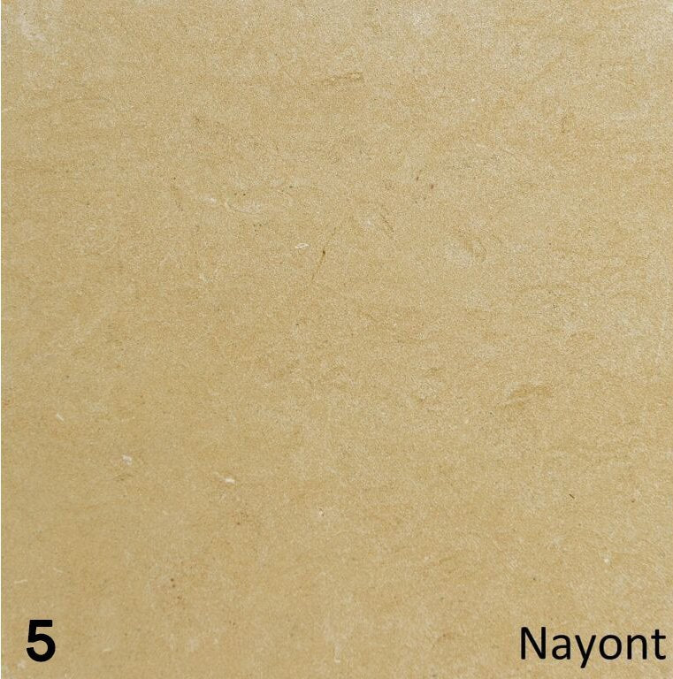 Schouw Stein variant t.b.v. vrijstaande kachel, beige steen met subtiele textuur, nummer 5.