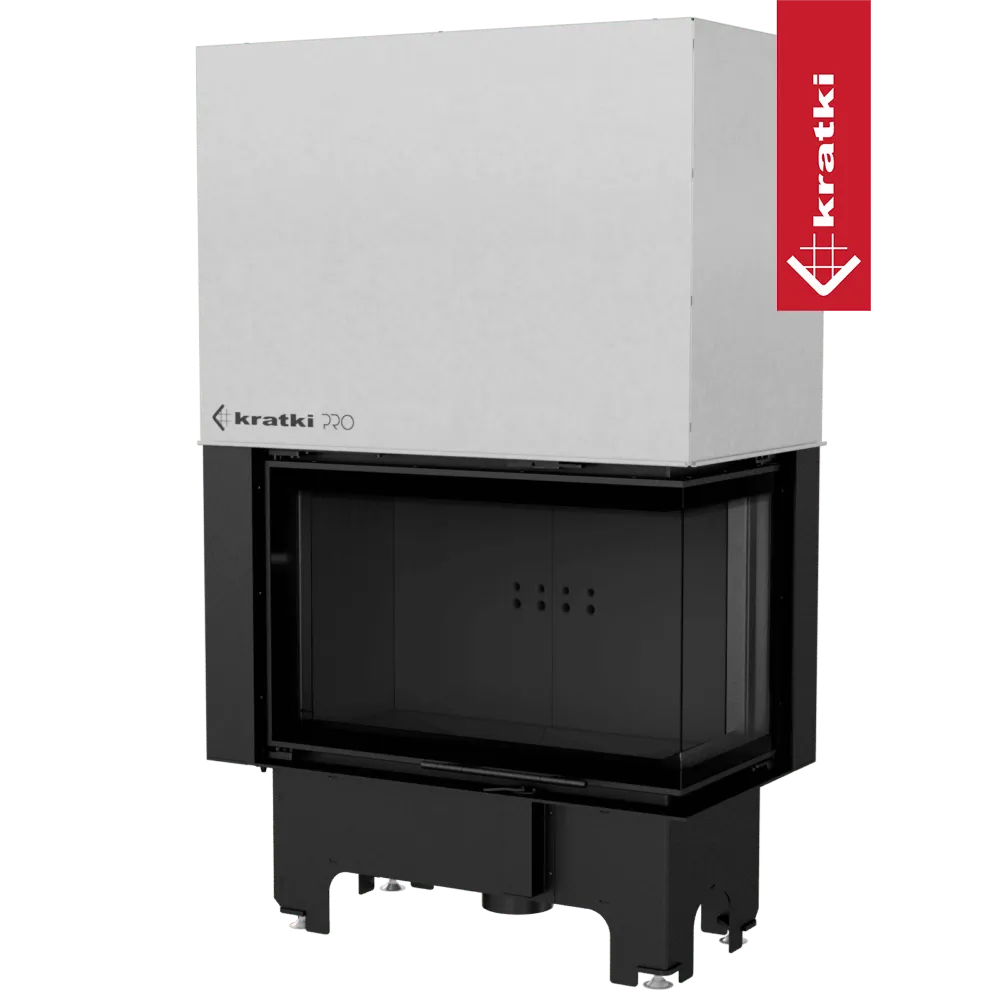 Kratki VNP 810/410 moderne inbouwhaard met glazen voorkant en strakke, zwarte afwerking.