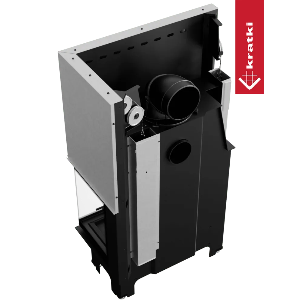 Kratki VNP 810/410, moderne zwarte inbouwhaard met metalen behuizing en ventilatieopeningen.