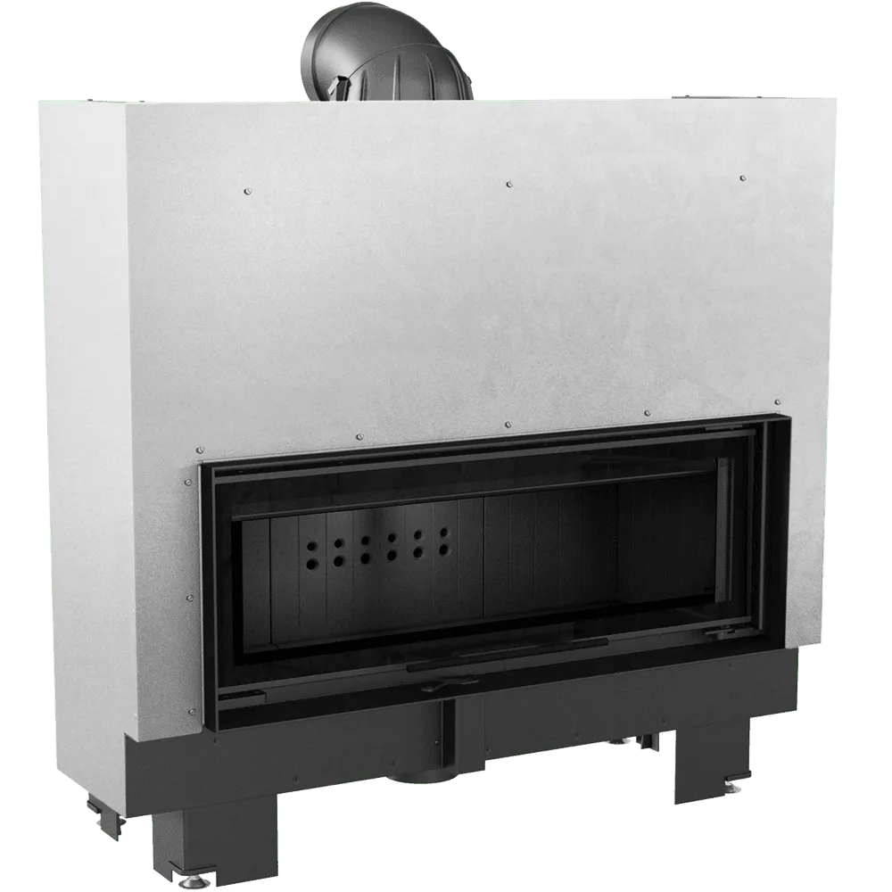 Kratki MB100 inbouwhaard met moderne, rechthoekige vorm en metalen afwerking.
