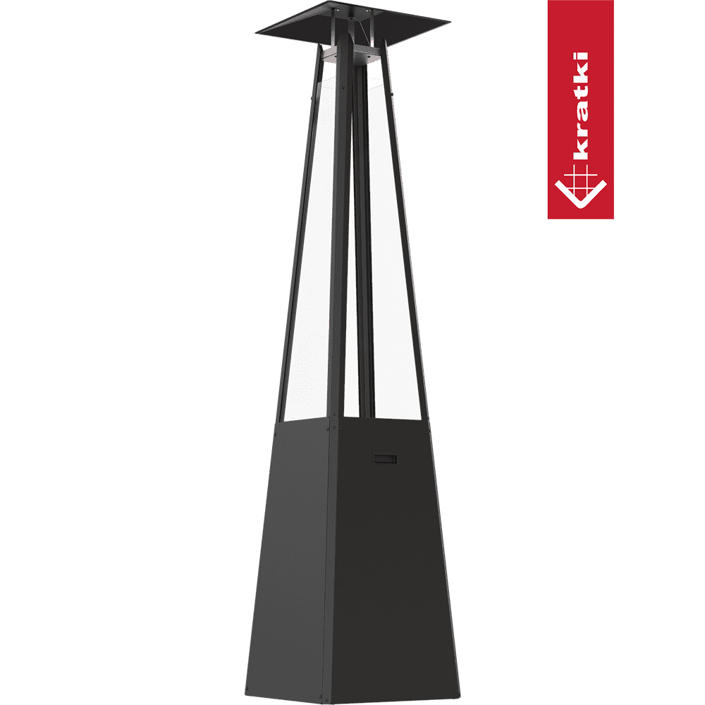 Kratki Umbrella terrasverwarmer in piramidevorm, zwart