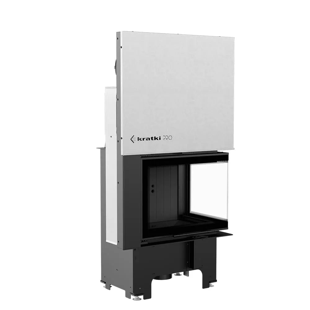 Kratki VNP 610/430 moderne inbouwhaard met glazen zijpaneel en strakke, minimalistische afwerking.