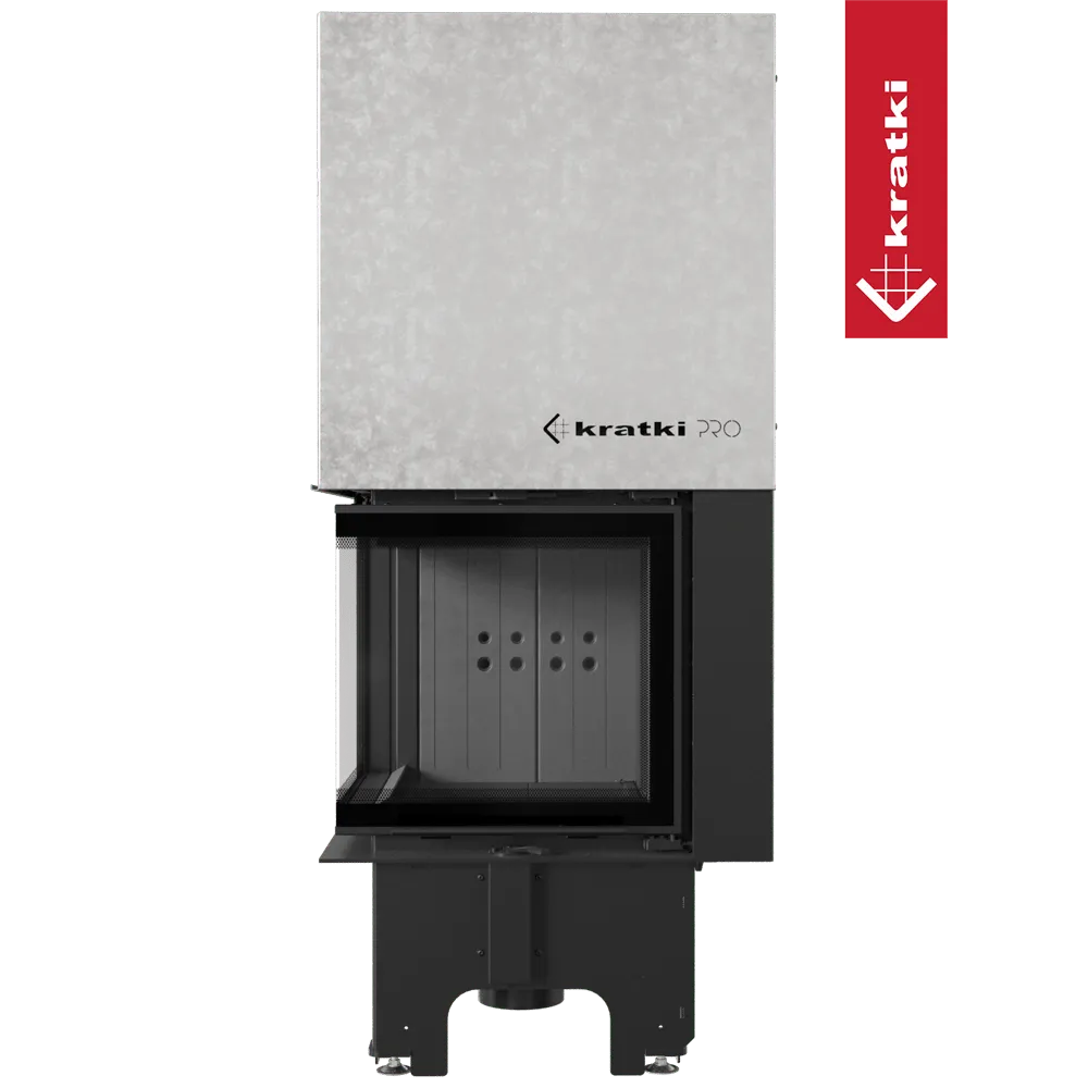 Kratki VNL 480/480 moderne inbouwhaard met strakke, minimalistische uitstraling en zwart-wit ontwerp.