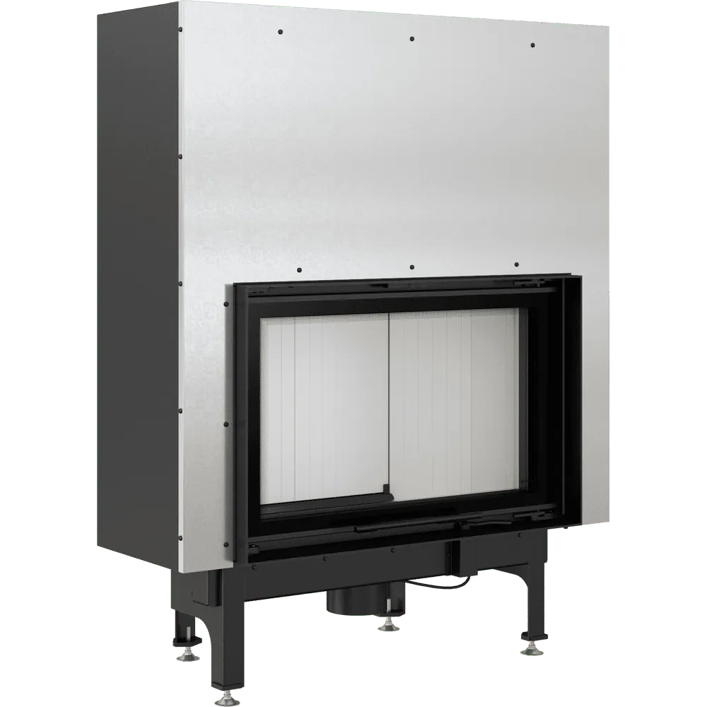 Kratki Nadia 12 kW inbouwhaard met glazen deur en metalen frame.