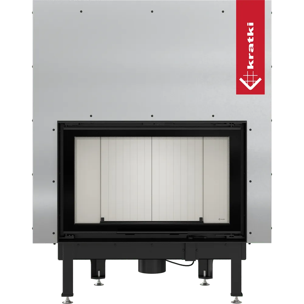 Kratki Nadia 12 kW inbouwhaard met modern ontwerp en groot glazen venster.