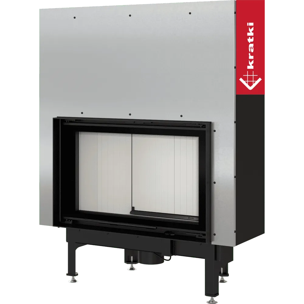Kratki Nadia 12 kW inbouwhaard met glazen deur en metalen behuizing.