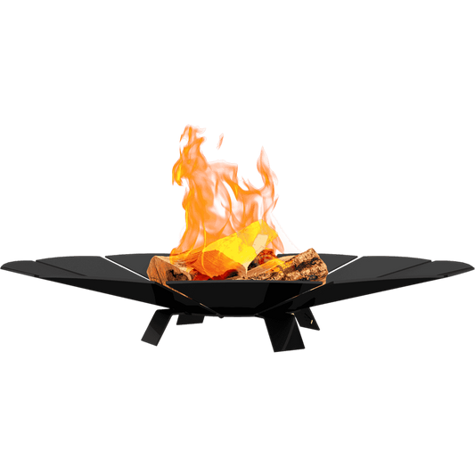 Kratki Sunny vuurkorf met brandend hout