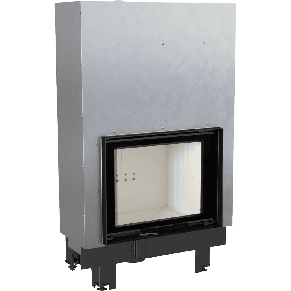 Kratki MBZ inbouwhaard met metalen behuizing en glazen deur, moderne en strakke uitstraling.