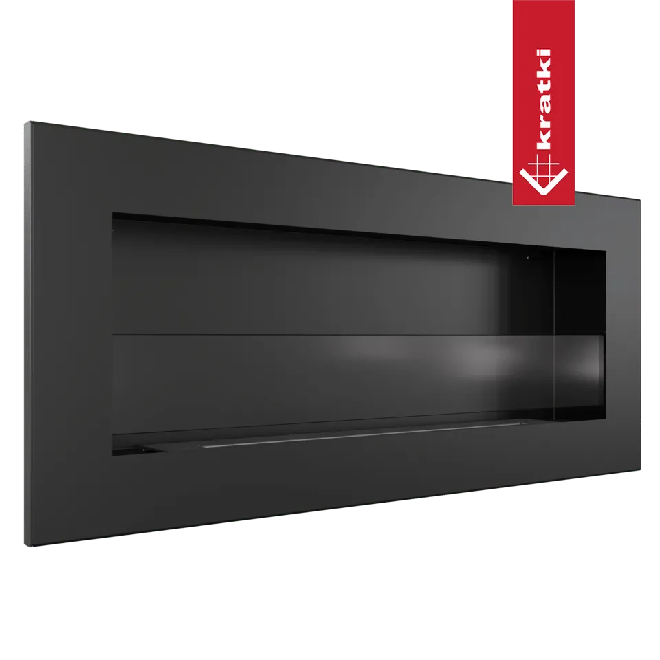 Zwarte, rechthoekige Kratki Delta 2 Slim wandhaard met strak en modern ontwerp.